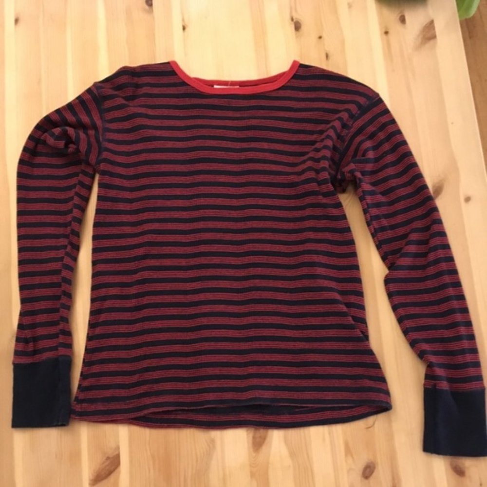 Schott NYC red blue striped long sleeve